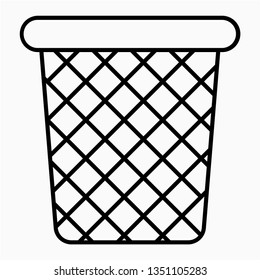 Outline laundry basket vector icon