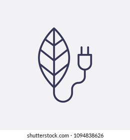 Outline leaf energy icon illustration,vector natural sign symbol