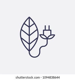 Outline leaf energy icon illustration,vector natural sign symbol