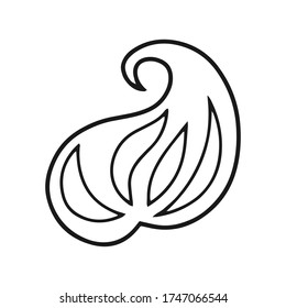 Outline leaf icon isolated on white. Doodle eco logo. Hand drawing art line. Bundle leaf. Sketch vector stock illustration. EPS 10