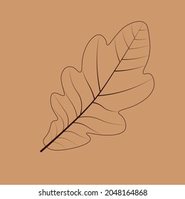 Ilustración de hoja de esquema. Icono vector otoño para el diseño.