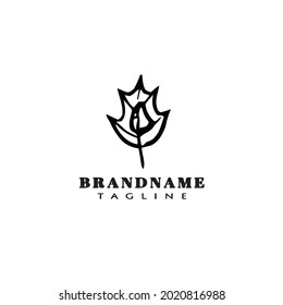 outline leaf logo cartoon template icon design modern vector illustration