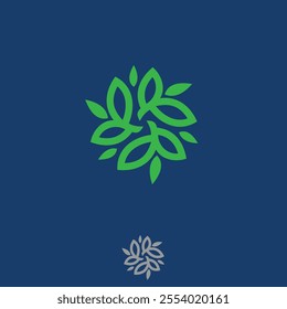 Outline Leaf logo design for farming or farmer association and more. Vector illustration