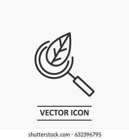 Outline leaf search  icon illustration vector symbol