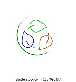 outline Leaf symbol or icon, out line leaf for logo design.