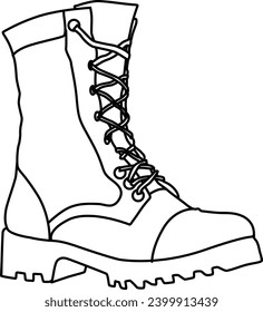 An outline of a leather boot vectorial icon line art