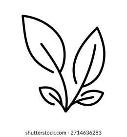 Outline leaves icon isolated flat style design vector illustration on white background.