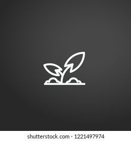 Outline Leaves Icon isolated on grey background. Modern simple flat symbol for web site design, logo, app, UI. Editable stroke. Vector illustration. Eps10