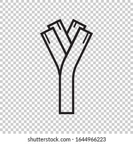 outline leek icon flat vector on transparent background