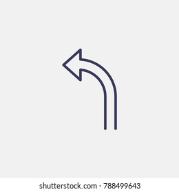 Outline left arrow icon illustration isolated vector sign symbol