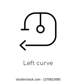 outline left curve vector icon. isolated black simple line element illustration from arrows concept. editable vector stroke left curve icon on white background