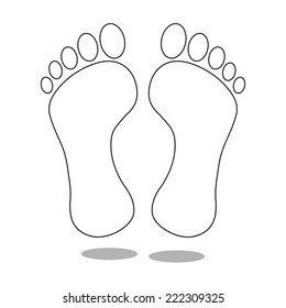 outline left and right foot : feet vector