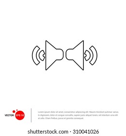 Outline Left right volume icon, vector illustration. Flat design style