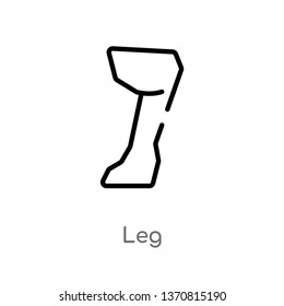 outline leg vector icon. isolated black simple line element illustration from animals concept. editable vector stroke leg icon on white background