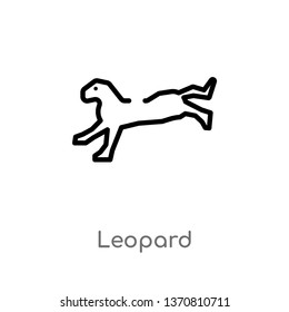 outline leopard vector icon. isolated black simple line element illustration from animals concept. editable vector stroke leopard icon on white background