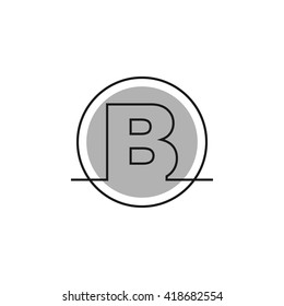 Outline letter B for logo design your company. Vector illustrations.