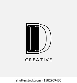 Outline Letter D Rectangular Polygon Geometric letter logo. Monogram color outline letter logo with Rectangle polygon geometric vector design concept.