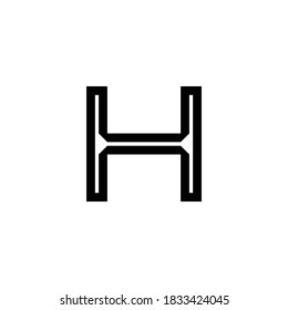 Outline Letter H Initial monogram logo.