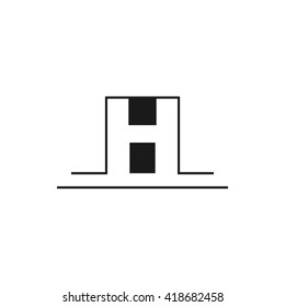 Outline letter H for logo design your company. Vector illustrations.