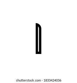 Outline Letter I Initial monogram logo.