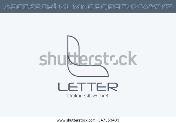 Outline Letter L Logo Alphabet Logo Image Vectorielle De Stock libre 