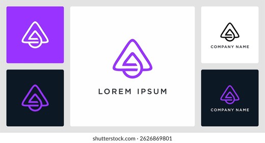 Outline letter A liquid logo