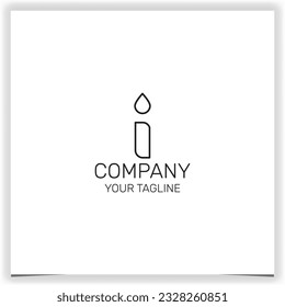 outline letter i logo premium elegant template vector eps 10