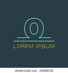 Outline letter O for logo design your company. Vector illustrations.