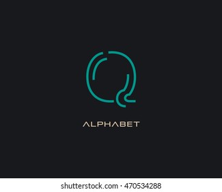 Outline Letter Q Logo