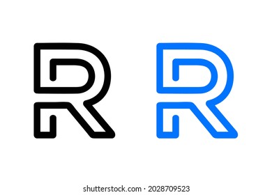 Outline Letter R Abstract Design