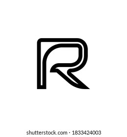 Outline Letter R Initial monogram logo.