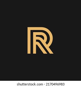 Outline letter R logo design vector	