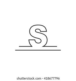 Outline letter S for logo design your company. Vector illustrations.