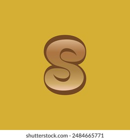 Outline letter S shaped into cinnamon roll great for bakery logo