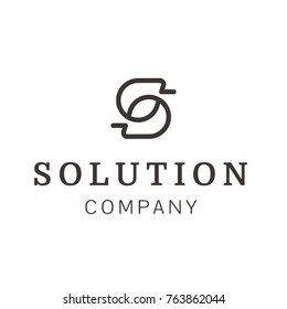 Outline letter S vector logo monogram illustration