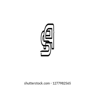outline letter SA AS stylish monogram logotype 