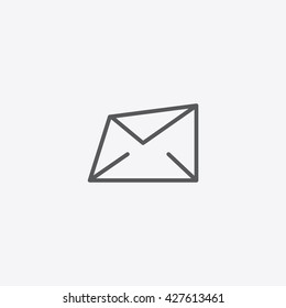 Outline letter sign of mail, message vector icon outline
