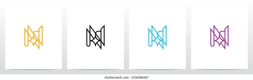 Letra de esquema con diseño de logotipo de estrella espumoso N