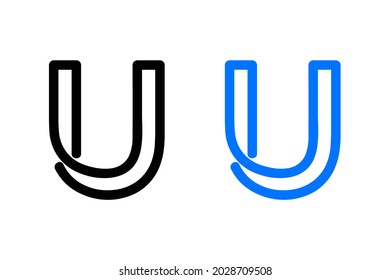 Outline Letter U Abstract Design