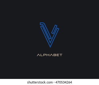 Outline Letter V Logo