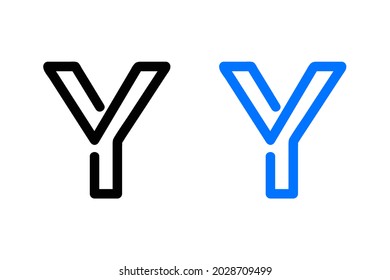 Outline Letter Y Abstract Design