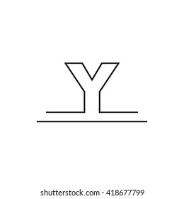 Outline letter Y for logo design your company. Vector illustrations.