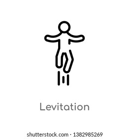 outline levitation vector icon. isolated black simple line element illustration from magic concept. editable vector stroke levitation icon on white background