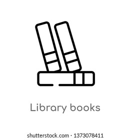 outline library books vector icon. isolated black simple line element illustration from education concept. editable vector stroke library books icon on white background