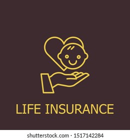 Outline life insurance vector icon. Life insurance illustration for web, mobile apps, design. Life insurance vector symbol.