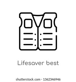 outline lifesaver best vector icon. isolated black simple line element illustration from airport terminal concept. editable vector stroke lifesaver best icon on white background