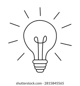 Outline light bulb idea vector icon