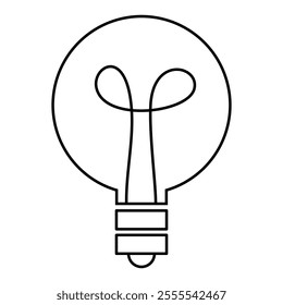 The outline of a light bulb vector art illustration. genius, idea, innovation, lamp, light bulb, mark, creative, positive, simplicity, smart, solution, strategy, think, tick, choice