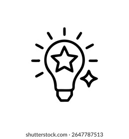 Perfil de la bombilla con la estrella dentro del icono del destello en el fondo