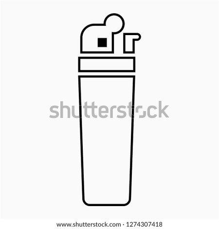 Outline lighter cigarette pixel perfect vector icon